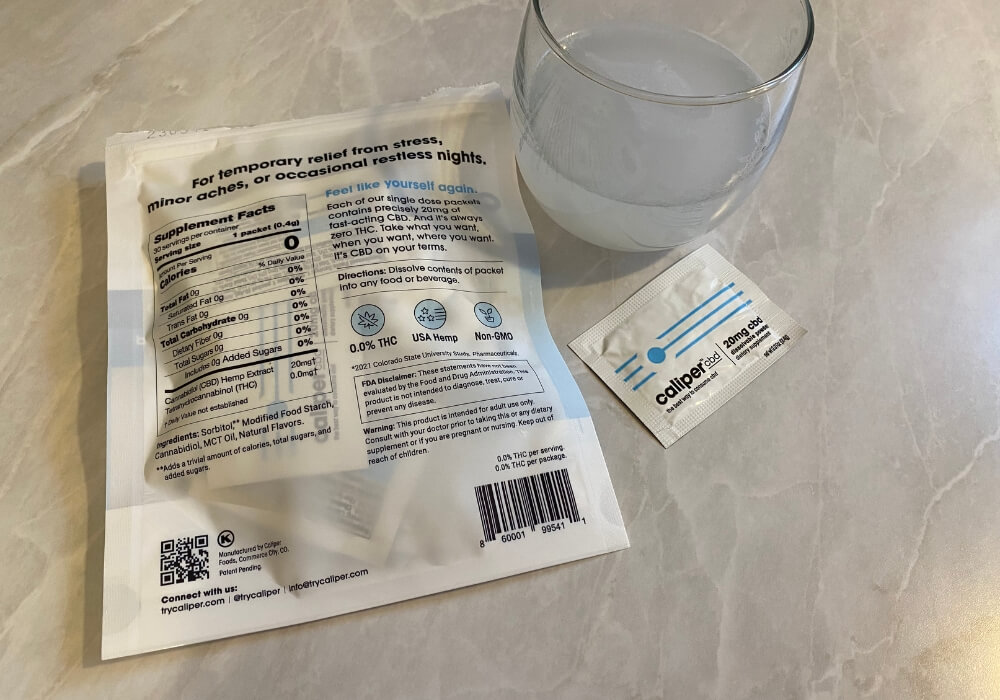 Caliper CBD back label