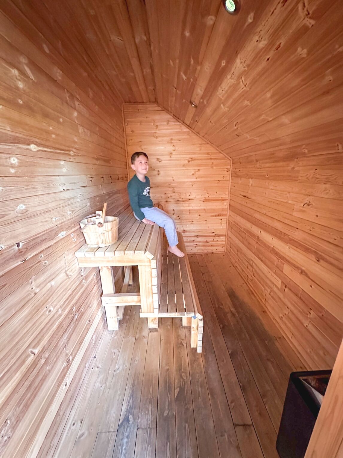 the sauna at Glen Clova lodges