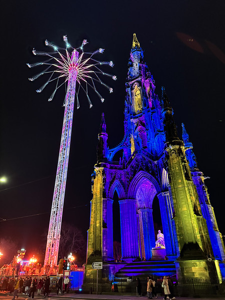 Starflyer ride next to the Scott Monument in Edinburgh