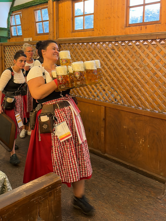 Server at a beer tent at Oktoberfest