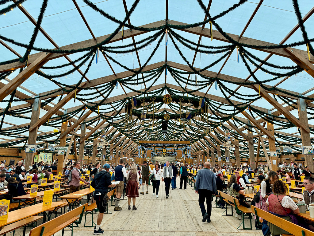 Festzelt Tradition tent in the Oide Wiesn at Oktoberfest