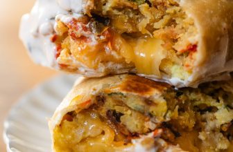Sheet Pan Breakfast Burritos with Creamy Chipotle Sauce Recipe