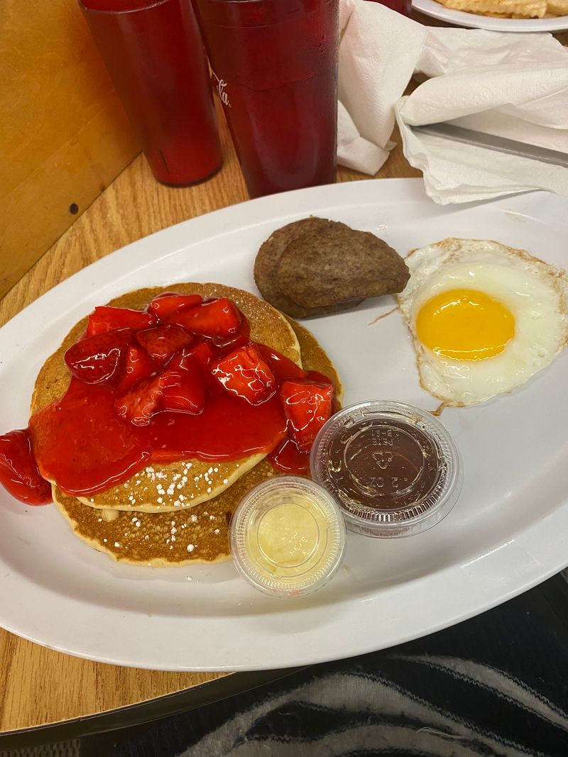 Short Stack With Strawberries and Syrup