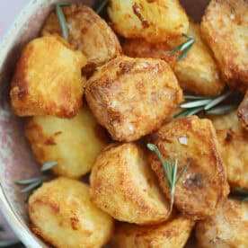 A bowl of air fryer roast potatoes.