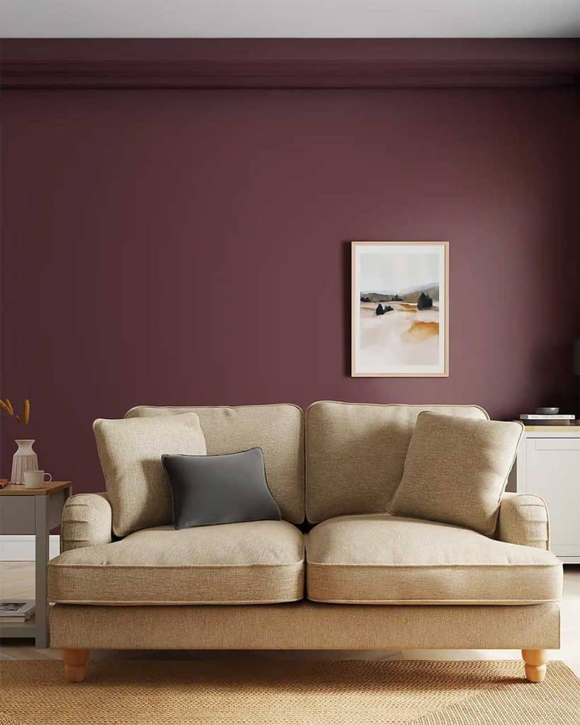 Best Burgundy Paint Colours: Deep Mulberry by Dunelm