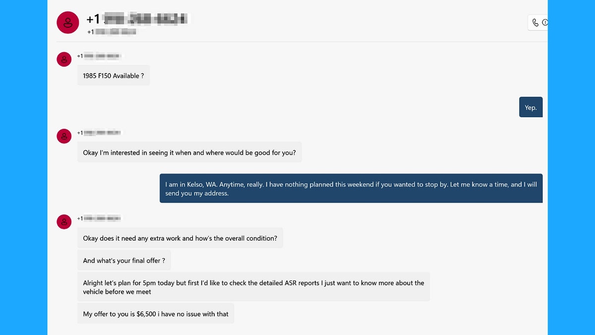A fraudulent email exchange