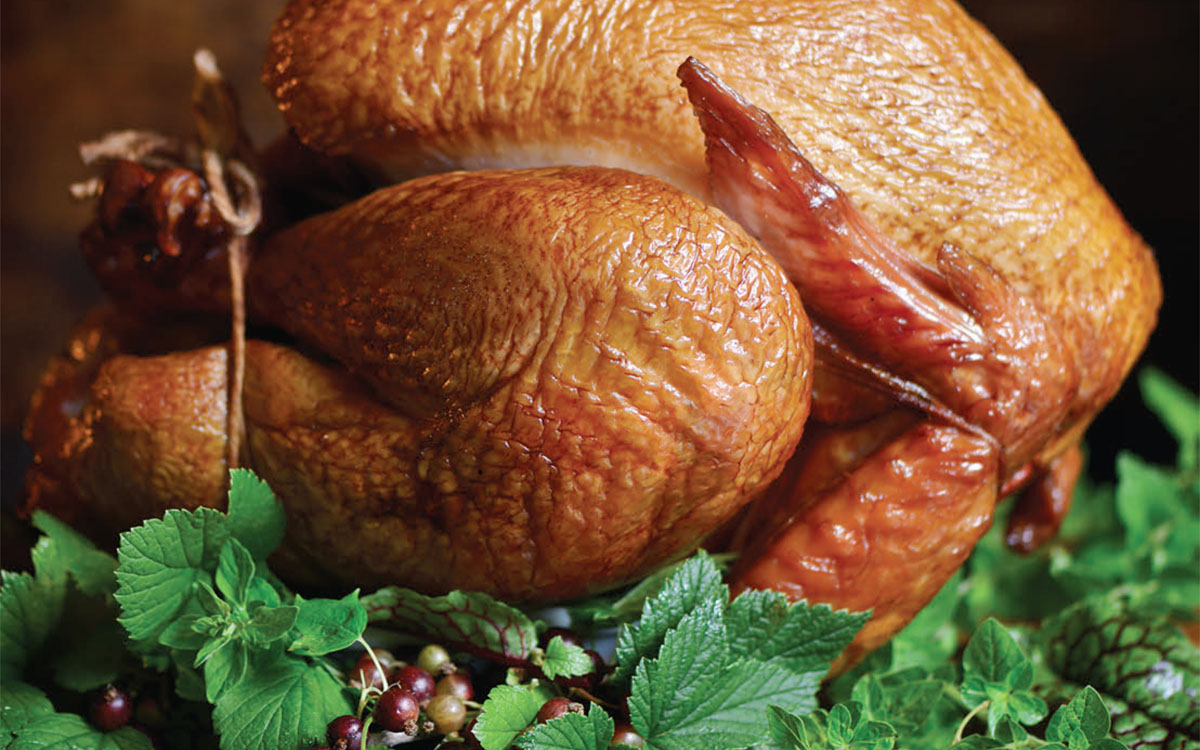 Smoke-Roasted Turkey with Cognac Herb Butter