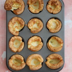 A tray of gluten free Yorkshire puddings.