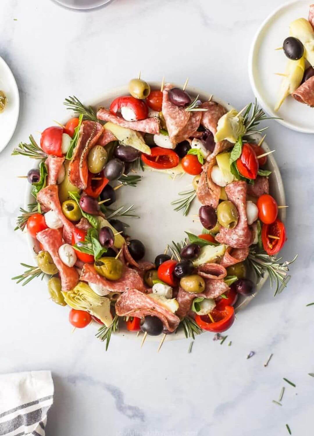 antipasto skewers wreath holiday appetizer recipe