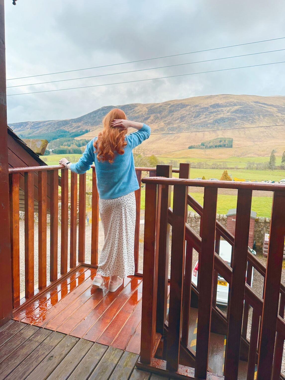 view from the balcony at Glen Clova