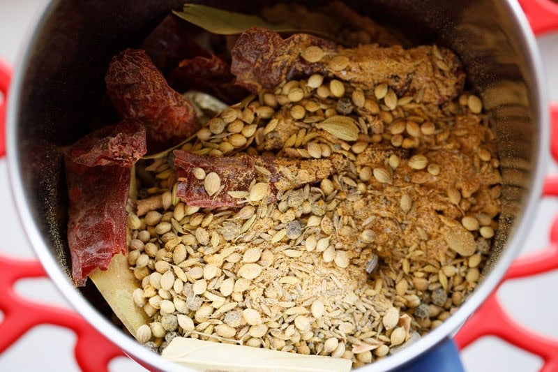Spice mixture in a grinder jar.