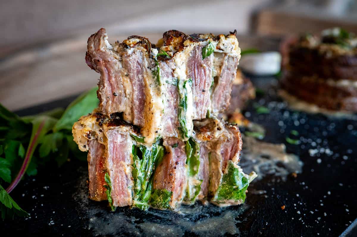 inside of steak pinwheels.