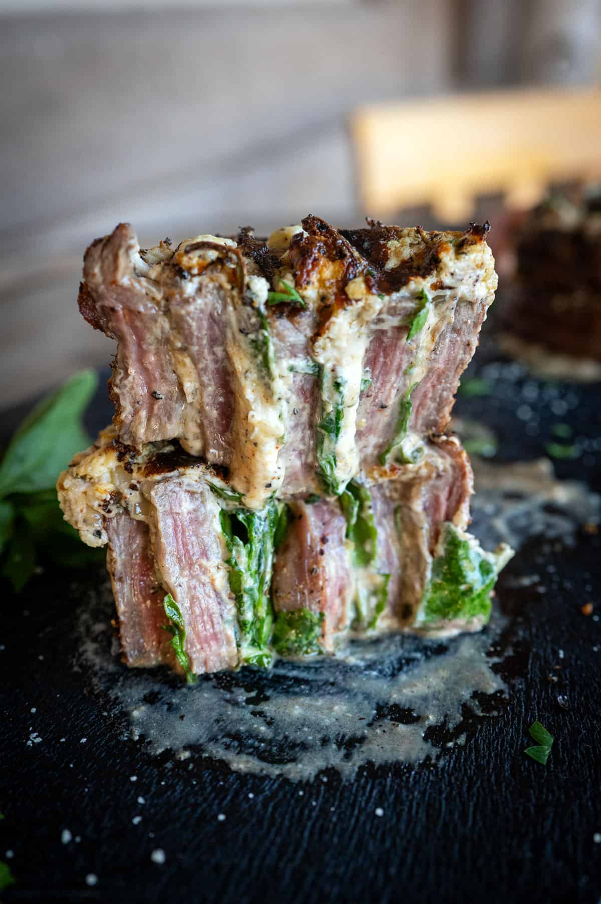 inside of steak pinwheels.