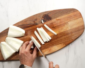 Slice, cut into strips