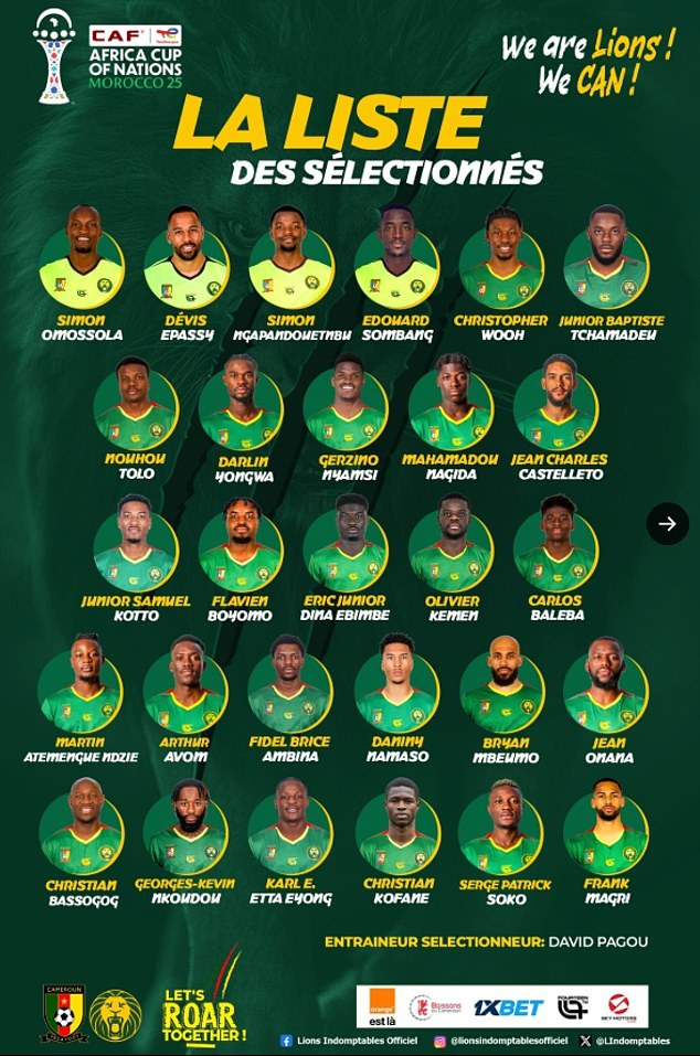 Drama as two different Cameroon squads are named for 2025 AFCON as manager 