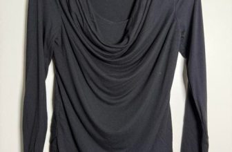 Black Grace cowl neck long sleeve top small chic evening business scoop neck