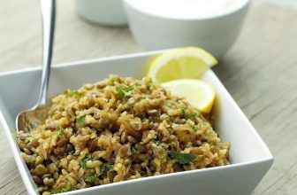 Bulgur & Lentils (Mjadra) | Arabic Food Recipes