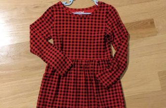 Cat And Jack Black And Red Checkered Girls Dresses, Size 6 and 7/8