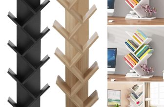 Tree Shape Free Standing Bookshelf Wood 3/5/9 Shelves Desk Bookcase Display Rack