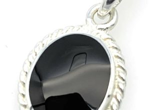 Genuine Whitby jet and sterling silver pendant Handmade in Whitby JP209