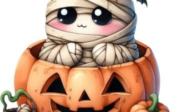 Colourful Halloween Mummy Wall Art Bedroom Nursery Vinyl Sticker Decal 6 Sizes