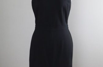 TALBOTS NWT $119 Solid Black Ponte Stretch Pleat Pencil Sheath Dress Size 10