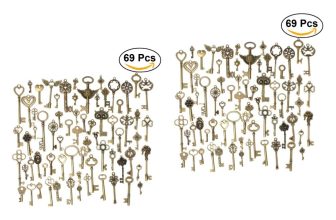 2 PCS Vintage Keys Charms for Jewelry Making Jewellery Accessories
