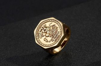 Gold Filled | Hexagon St George Sovereign Ring| Dragon Slayer Multi Size For Men