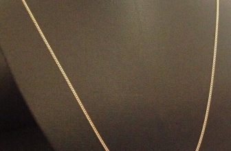 9CT YELLOW GOLD & SILVER 24 inch CURB CHAIN / NECKLACE – 3.6 grams – 1.3mm