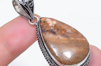 Picture Jasper Gemstone Pendant Handmade Antique Vintage Jewelry 1.90″ VP 1133