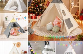 160CM Large Kids Play Tent Canvas Teepee Indian Wood Child In/Outdoor Play,House
