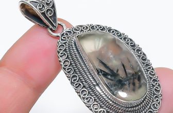 Prehnite Gemstone Pendant Handmade Anniversary Gift Vintage Jewelry 1.90″ VP 783