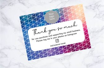 A7 Thank You For Supporting My Small Business Cards,  250gms Purple Watermark