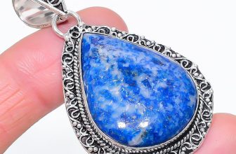 Lapis Lazuli Pear Shape Gemstone Pendant Handmade Vintage Jewelry 2.6″ VP 3326