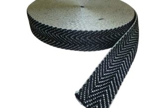 10 metre rolls of BLACK & WHITE 50mm UPHOLSTERY WEBBING for seats & furniture