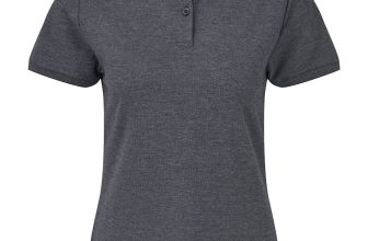New Ladies Fruit of the Loom Lady Fit Polo Shirt. XXL/18 Dark Heather. T7548.
