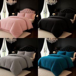 Luxury Teddy Fleece Sherpa Duvet Cover & Pillowcase Set Ultra Soft Warm Bedding