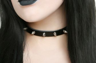 Spike Choker Necklace Studded Spike Collar Punk Gothic Faux Leather Jewellery
