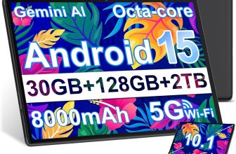 Tablet 10 Inch Android 15, 30GB RAM+128GB ROM (TF 2TB), 5G WiFi Tablets