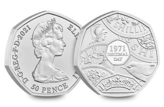 2021 Decimal Day 50p Fifty Pence Coin – Arnold Machin Obverse