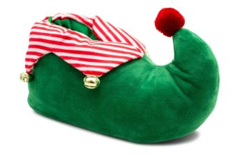 Kids Elf Slippers Unisex Christmas Novelty Jingle Bells Boys Girls Plush Slipper