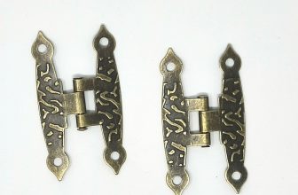 Pair of Hammered Hinges Jewellery Box Lid Aged Antique Bronze Colour C034