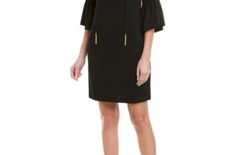 Trina Turk Women’s 180437 Baroque Bell Sleeve Dress Black Size M