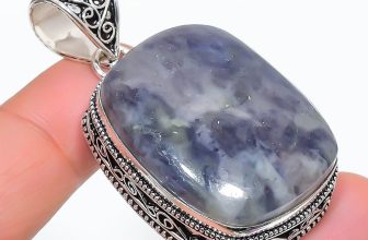 Iolite Gemstone Pendant Handmade Thanksgiving Gift Vintage Jewelry 2.10″ VP 2831