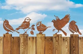 5 Pcs Garden Rusty Metal Bird Ornaments Fence Post Topper Tree Trunk Patio Decor