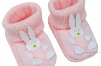 Baby Newborn Knitted Bunny Rabbit Booties Girl Pink ~ Soft Touch