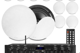 6-Zone Multi Room Ceiling Speaker System PV260BT Bluetooth Amplifier & 12x NCSS5