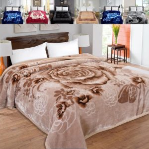 Luxury 2 PLY Heavy Weight Blanket Super Soft Warm Reversible King Size Bed Throw