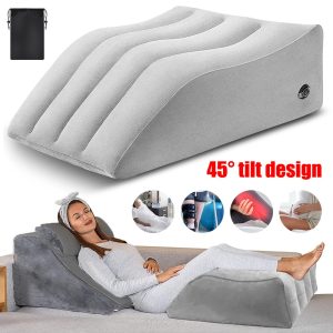Leg Elevation Memory Foam Wedge Pillow For Leg Knee Hip & Lower Back Pain Bed