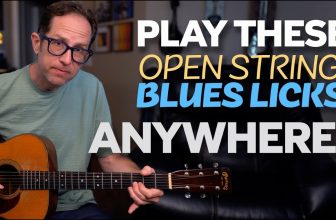 Open string Blues licks that you can move and play ANYWHERE on the fretboard – Guitar Lesson – ML115